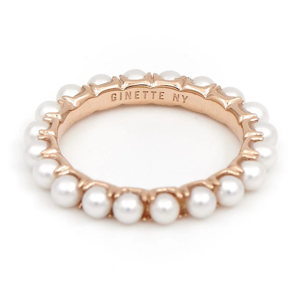 Ginette NY Bague Alliance Maria Or rose Perle - Image 5