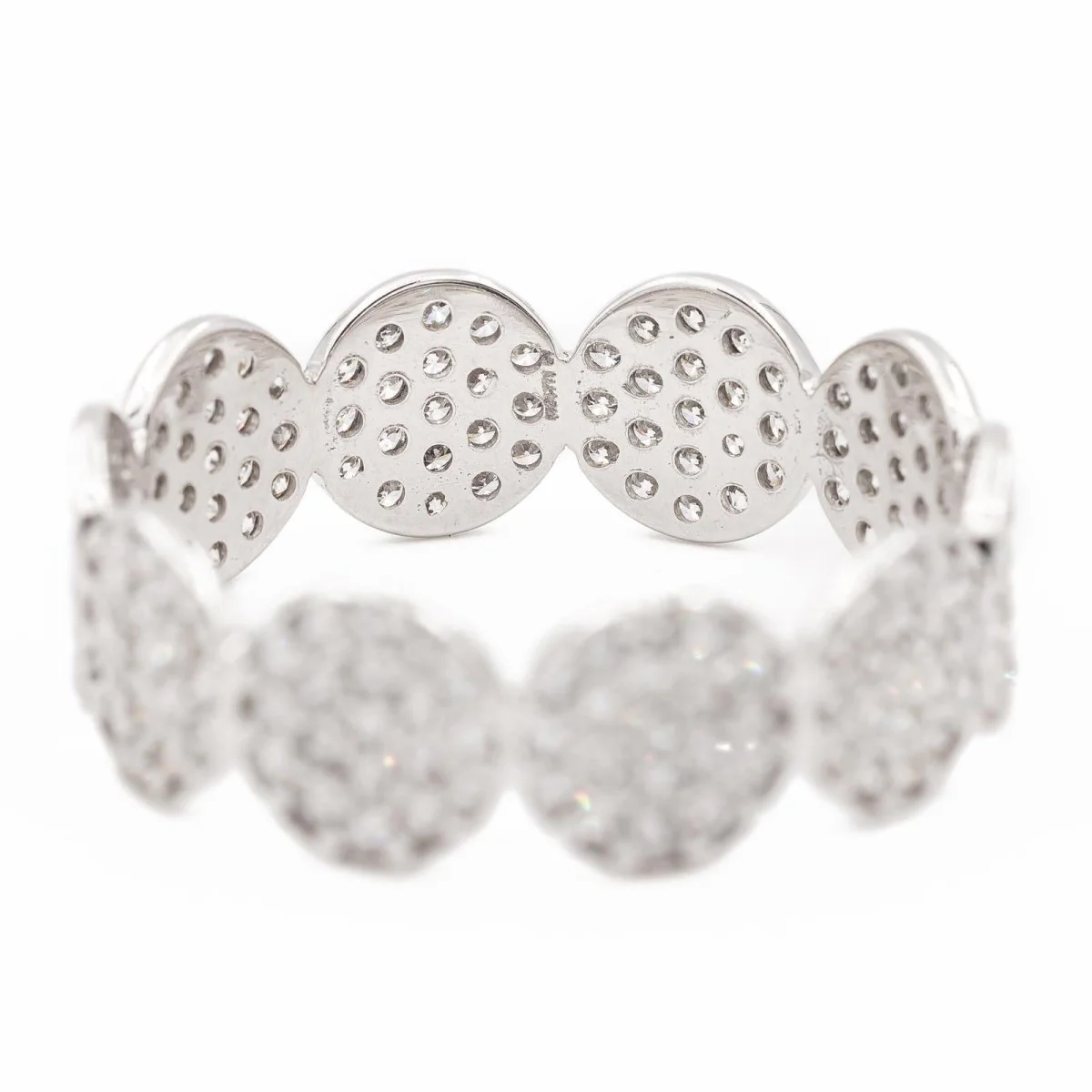 Ginette NY Bague Alliance Mini Ever Eternity Band Or blanc Diamant - Image 3