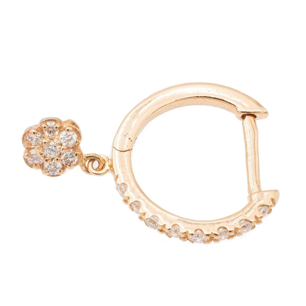 Ginette NY Boucles d'oreilles Be mine lotus solo Or rose Diamant - Image 3