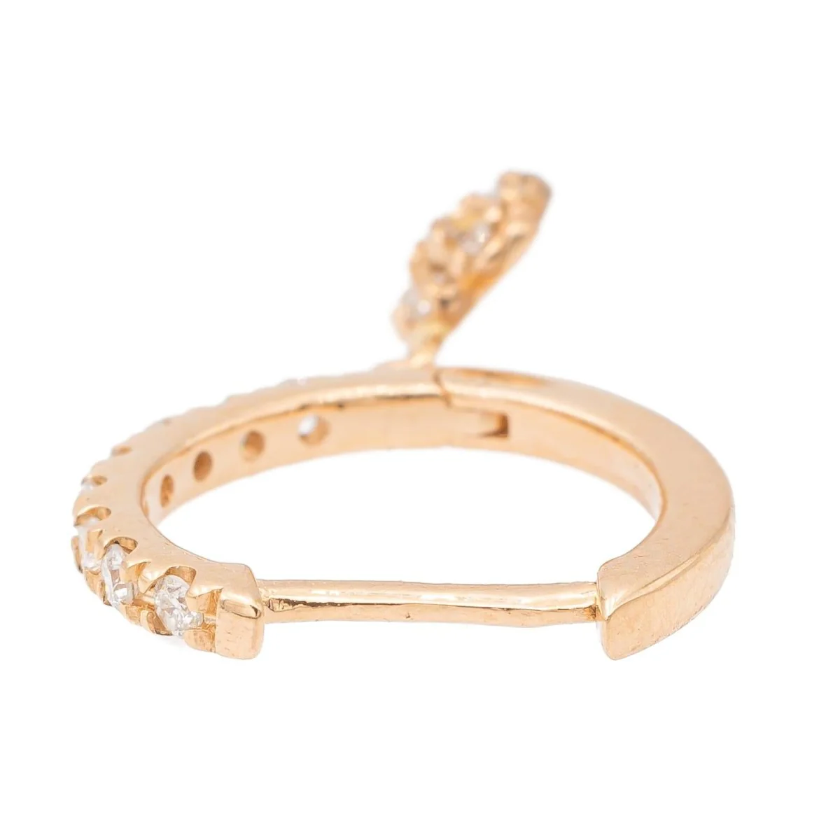 Ginette NY Boucles d'oreilles Be mine lotus solo Or rose Diamant - Image 4