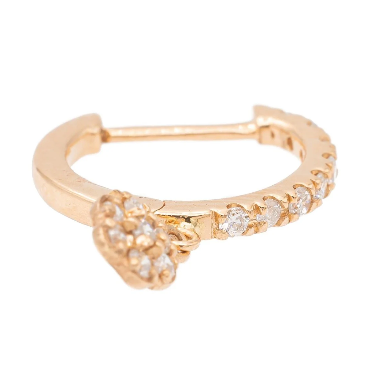 Ginette NY Boucles d'oreilles Be mine lotus solo Or rose Diamant - Image 5