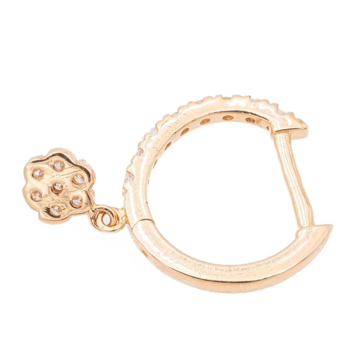 Ginette NY Boucles d'oreilles Be mine lotus solo Or rose Diamant - Image 6