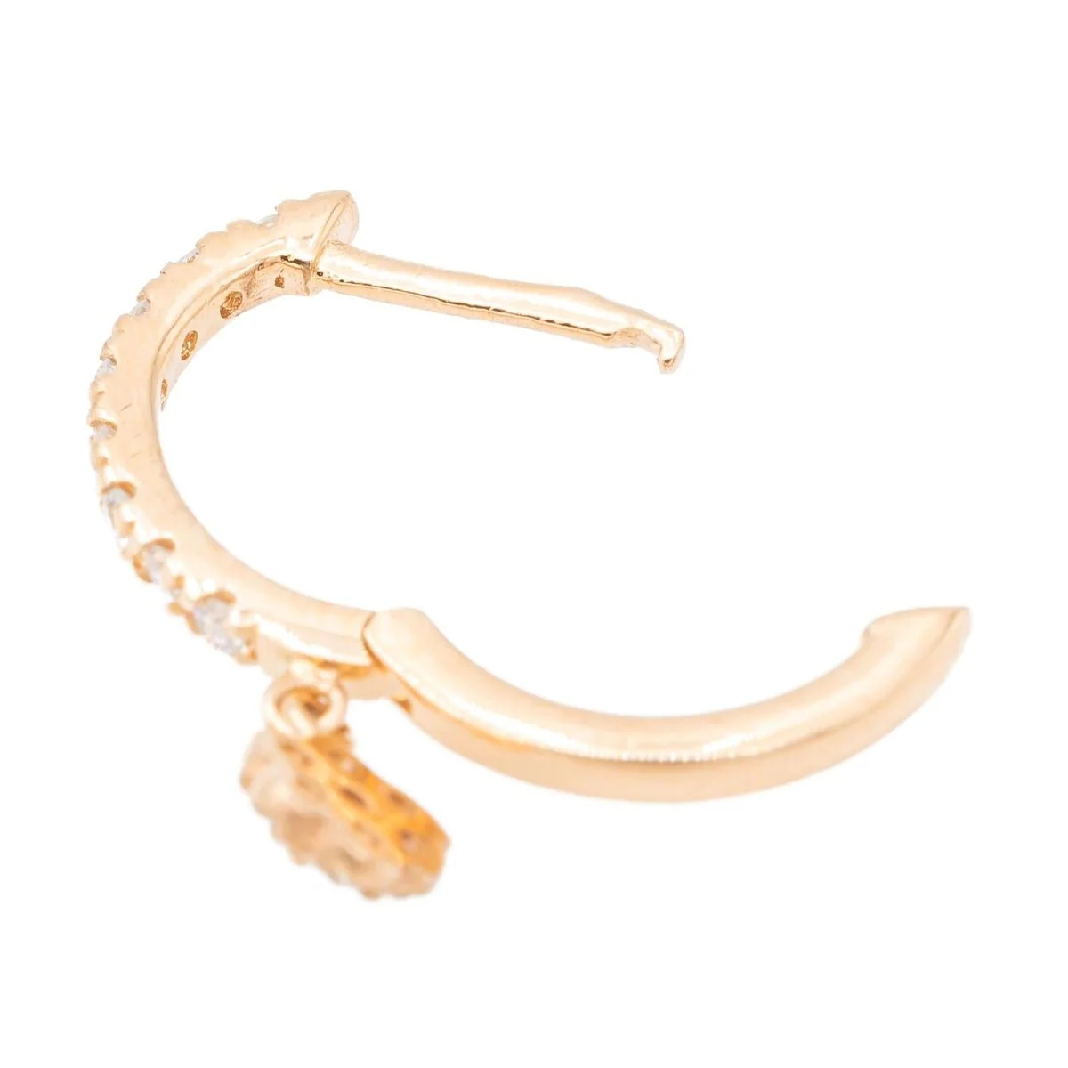 Ginette NY Boucles d'oreilles Be mine lotus solo Or rose Diamant - Image 7