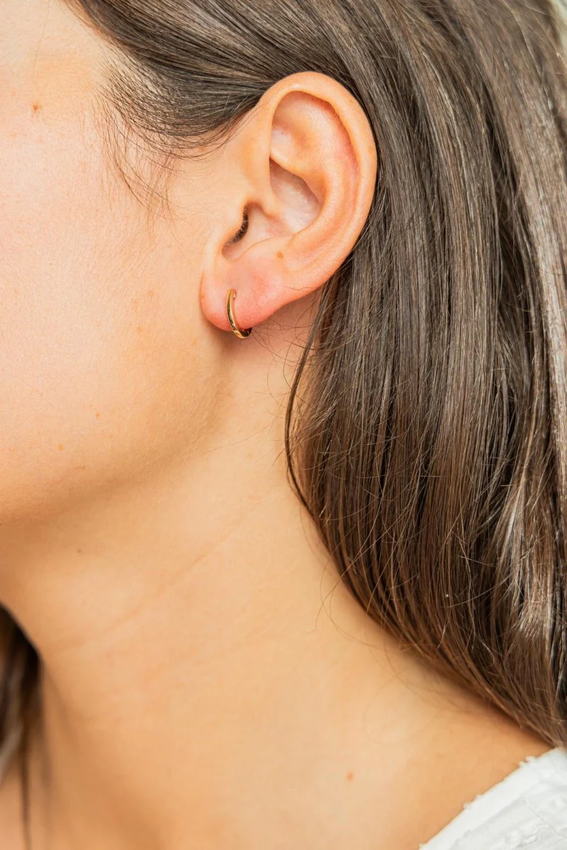 Ginette NY Boucles d'oreilles Créoles Hoop Or rose - Image 2