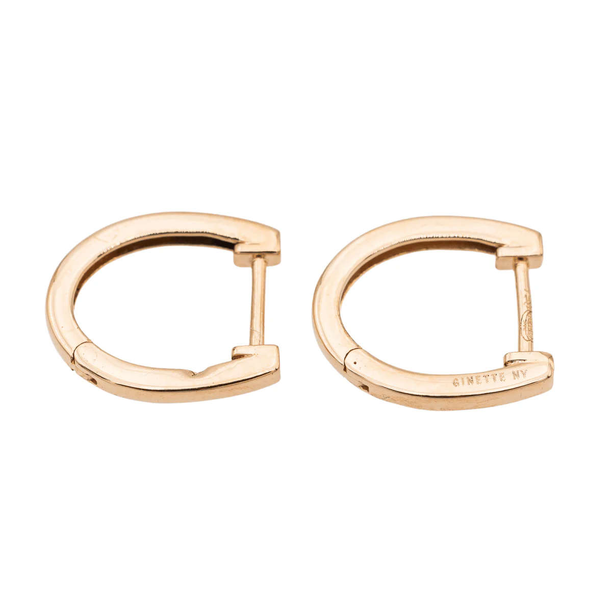 Ginette NY Boucles d'oreilles Créoles Hoop Or rose - Image 3