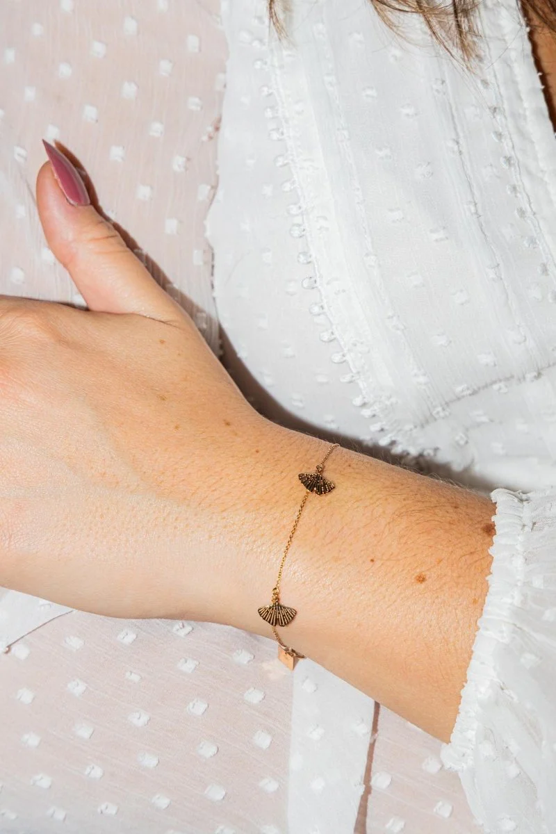 Ginette NY Bracelet Gingko Or rose - Image 2