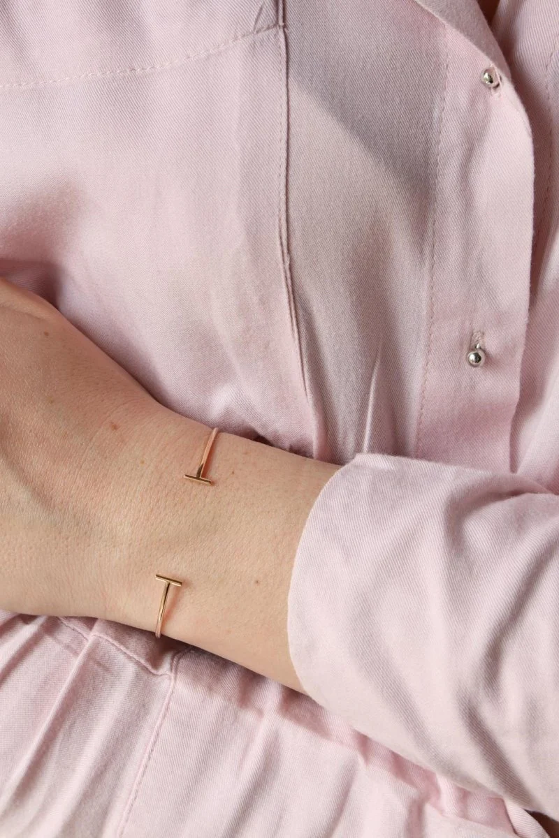 Bracelet Jonc GINETTE NY "Gold Strip Bangle" en Or rose - Image 2