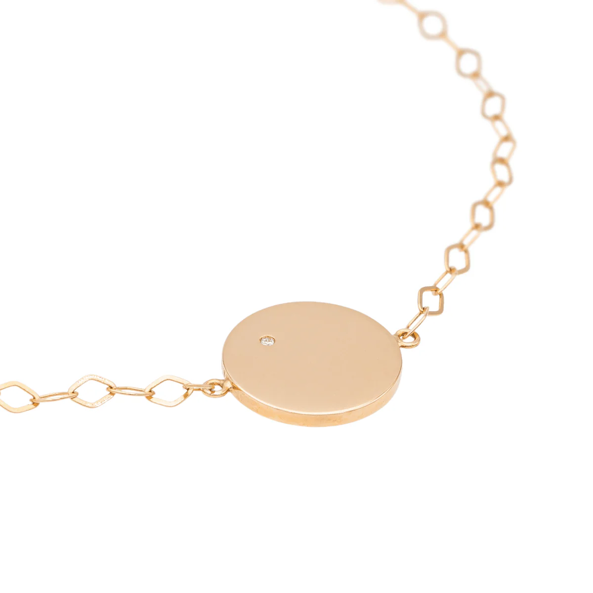 Ginette NY Bracelet Mini ever disc Or rose Diamant - Image 5