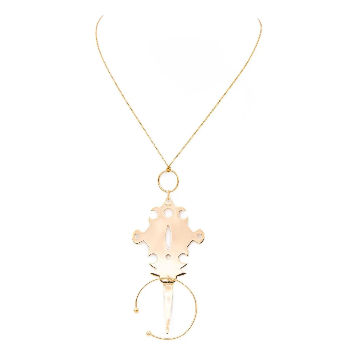 Ginette NY Collier Jumbo Tanger on Chain Or rose