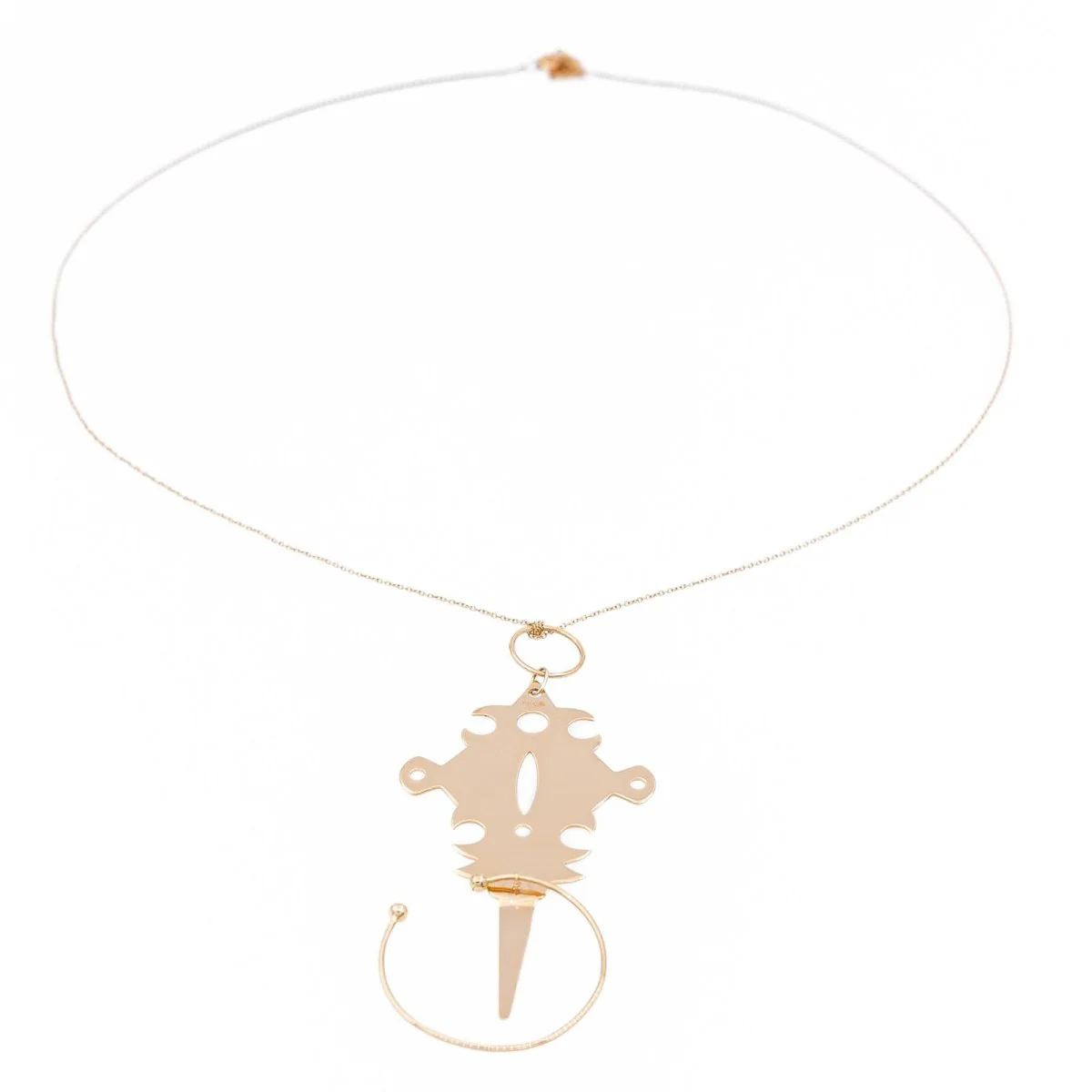 Ginette NY Collier Jumbo Tanger on Chain Or rose - Image 3