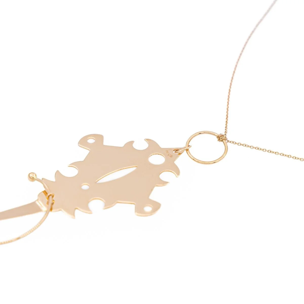 Ginette NY Collier Jumbo Tanger on Chain Or rose - Image 5