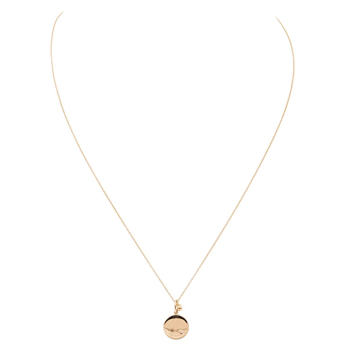 Ginette NY Collier Mini ever disc Or rose Diamant