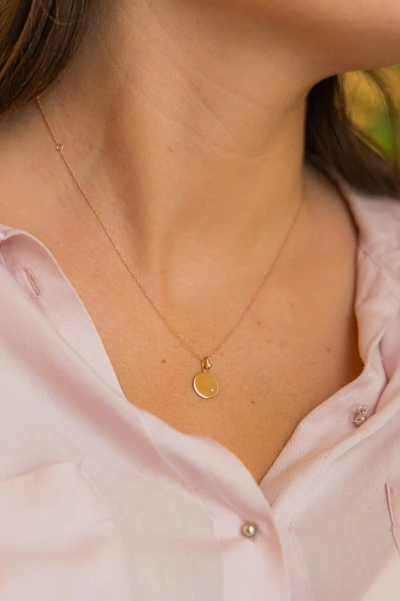 Ginette NY Collier Mini ever disc Or rose Diamant - Image 2