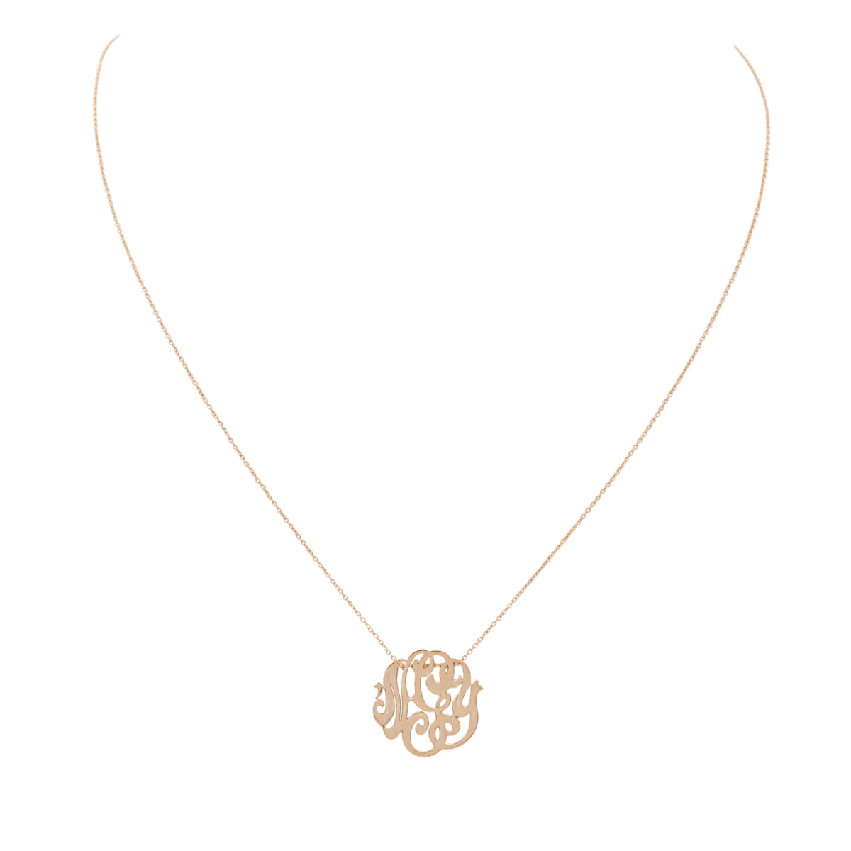 Ginette NY Collier Pendentif Baby Lace Monogram Or rose - Image 3
