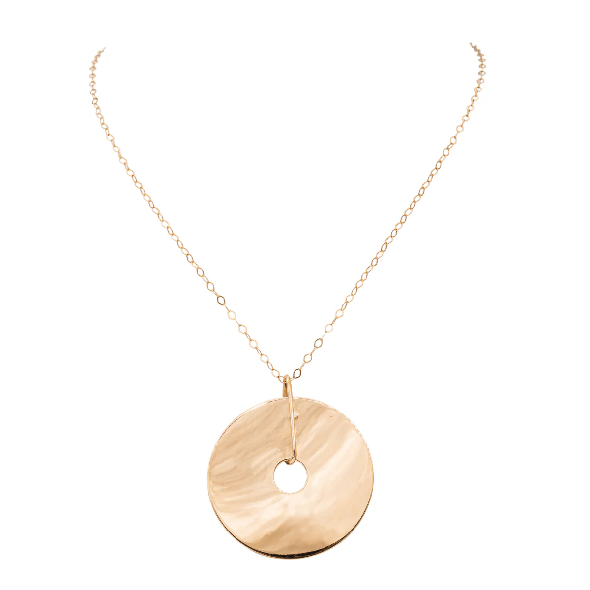 Collier Pendentif GINETTE NY "Jumbo donut on chain" en or rose