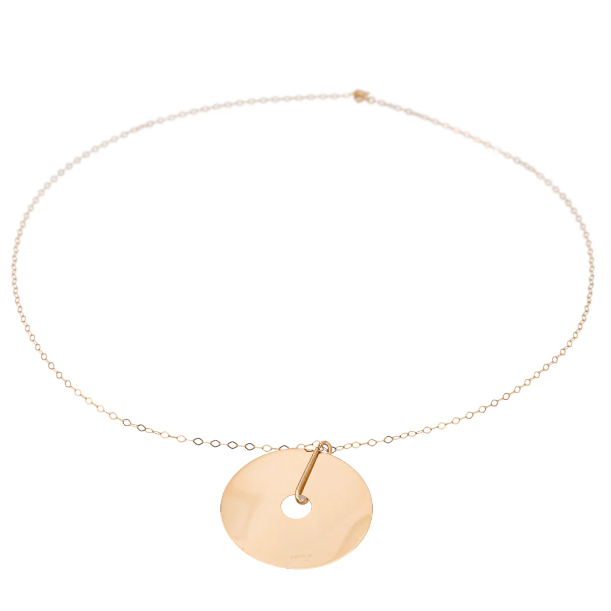 Collier Pendentif GINETTE NY "Jumbo donut on chain" en or rose - Image 3