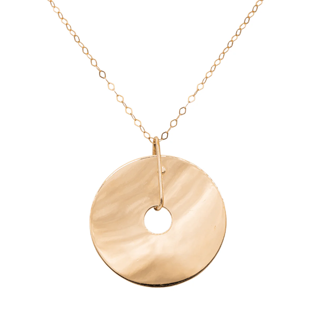 Collier Pendentif GINETTE NY "Jumbo donut on chain" en or rose - Image 4
