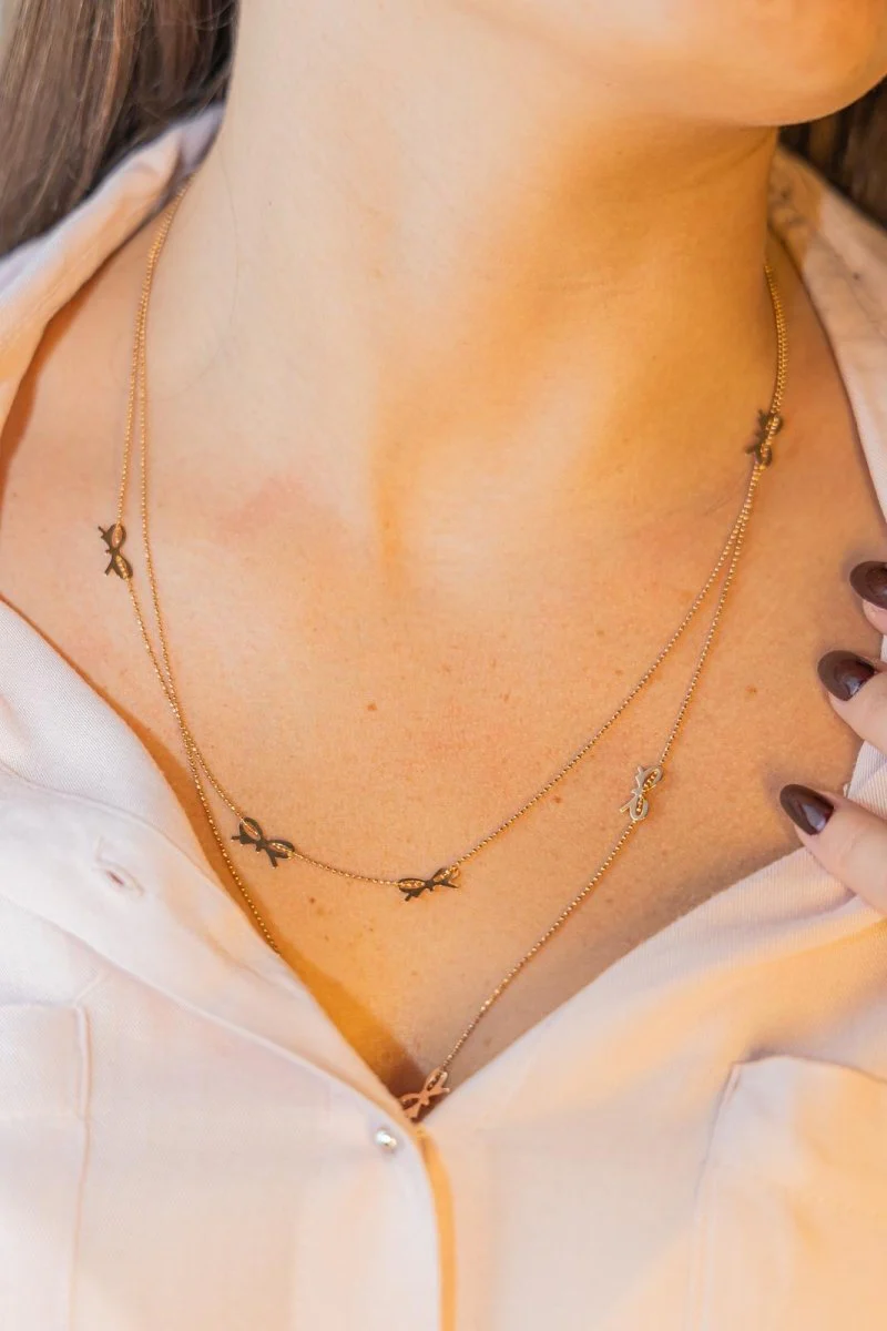 Collier GINETTE NY "Sautoir Bow" en or rose - Image 2