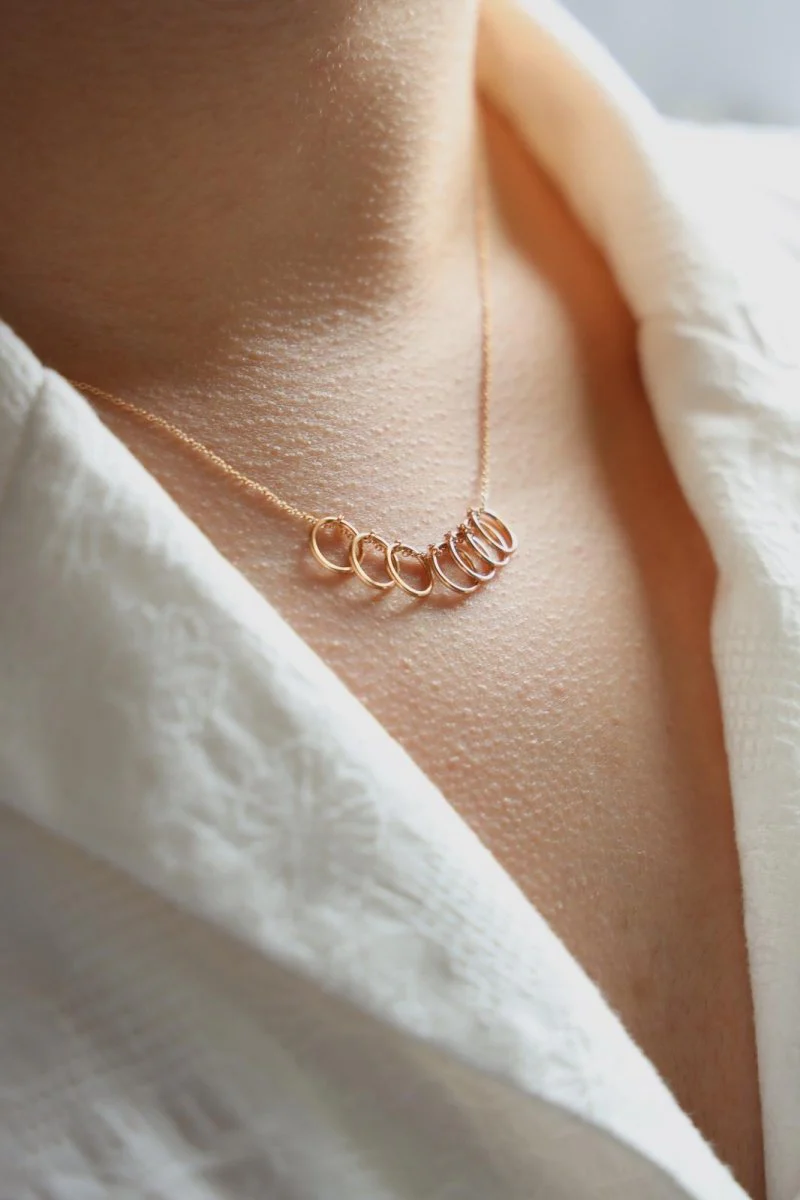 Ginette NY Collier Tiny Seven Circles Or rose - Image 9