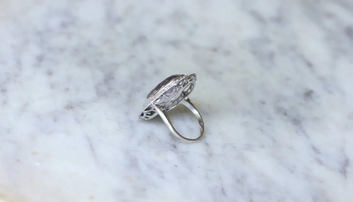 Grande Bague Art Déco Améthyste et Diamants - Image 5