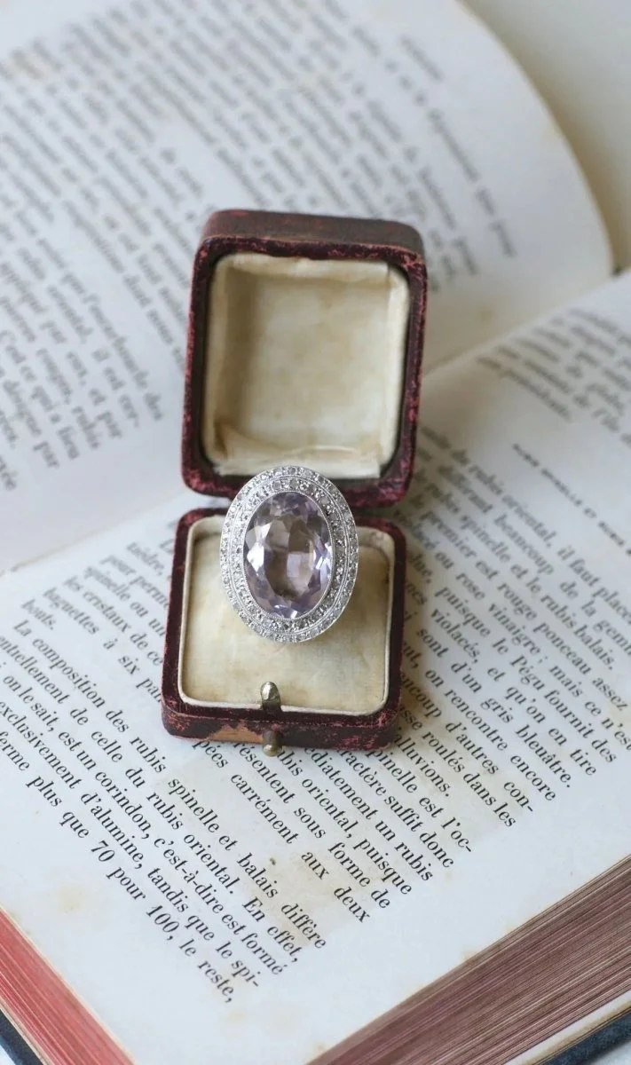 Grande Bague Art Déco Améthyste et Diamants - Image 9