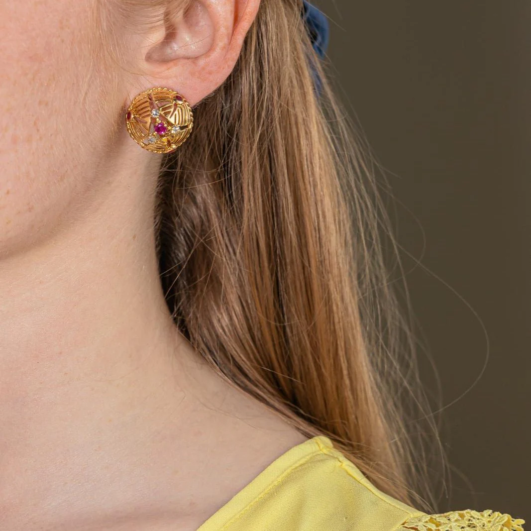 Gübelin Boucles d'oreilles Clips Or jaune Rubis - Image 10