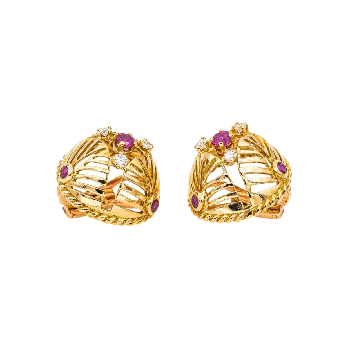 Gübelin Boucles d'oreilles Clips Or jaune Rubis - Image 14