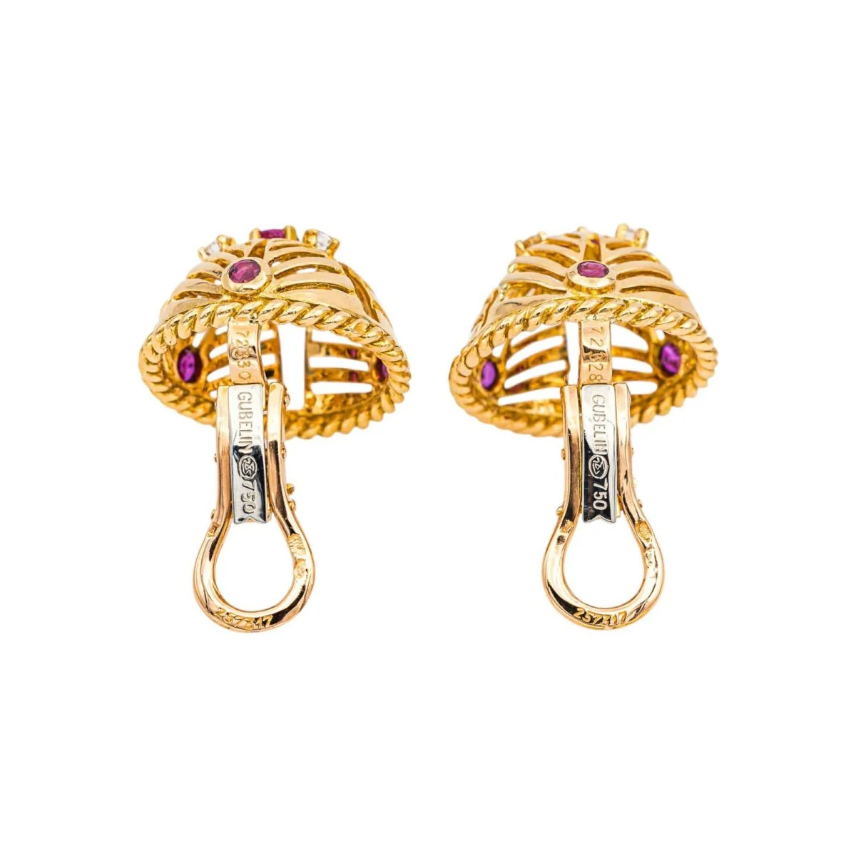 Gübelin Boucles d'oreilles Clips Or jaune Rubis - Image 16