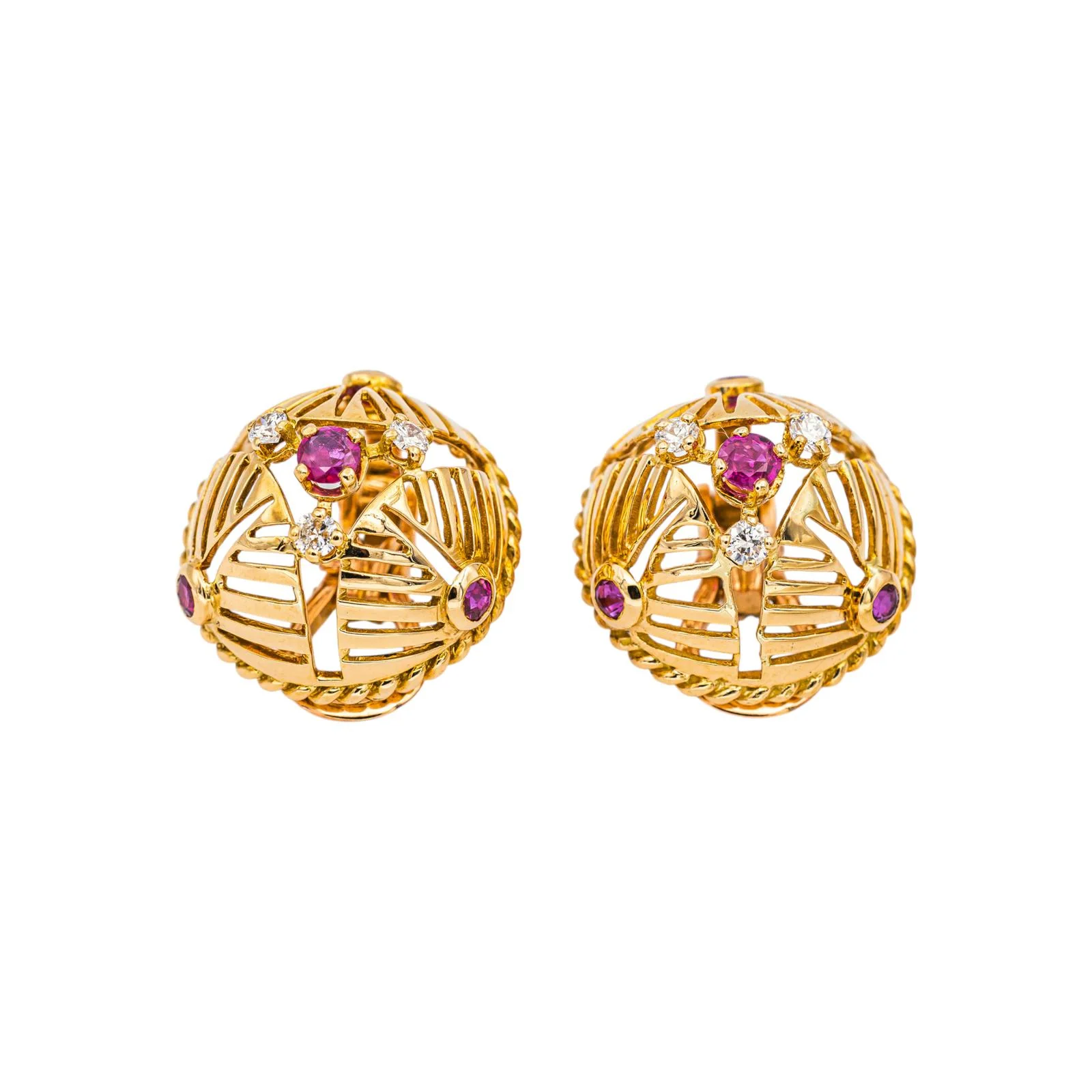 Gübelin Boucles d'oreilles Clips Or jaune Rubis - Image 3
