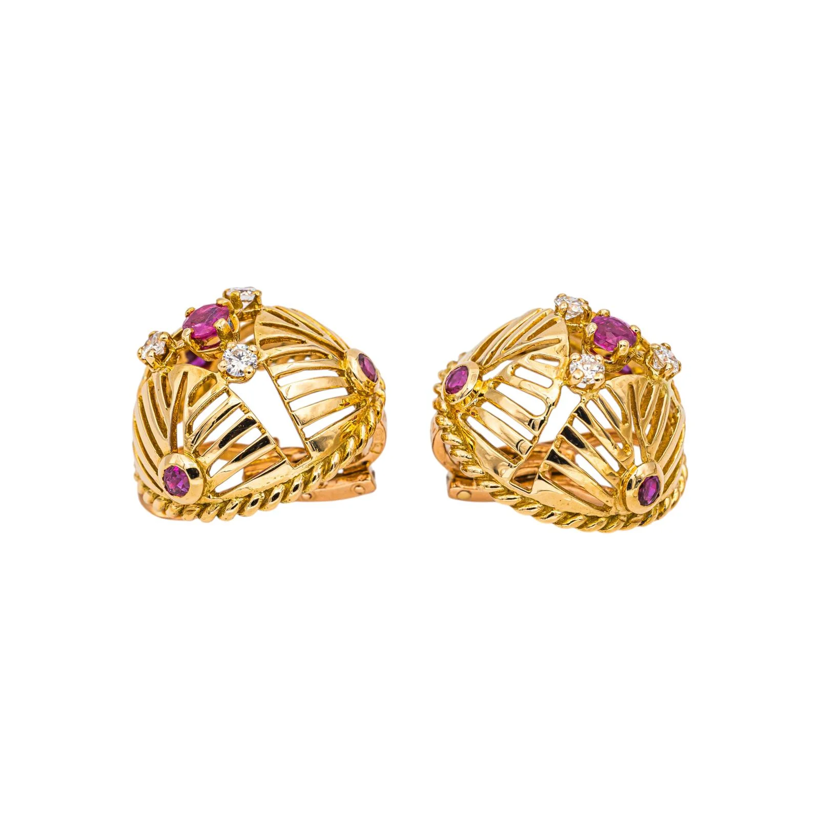 Gübelin Boucles d'oreilles Clips Or jaune Rubis - Image 4