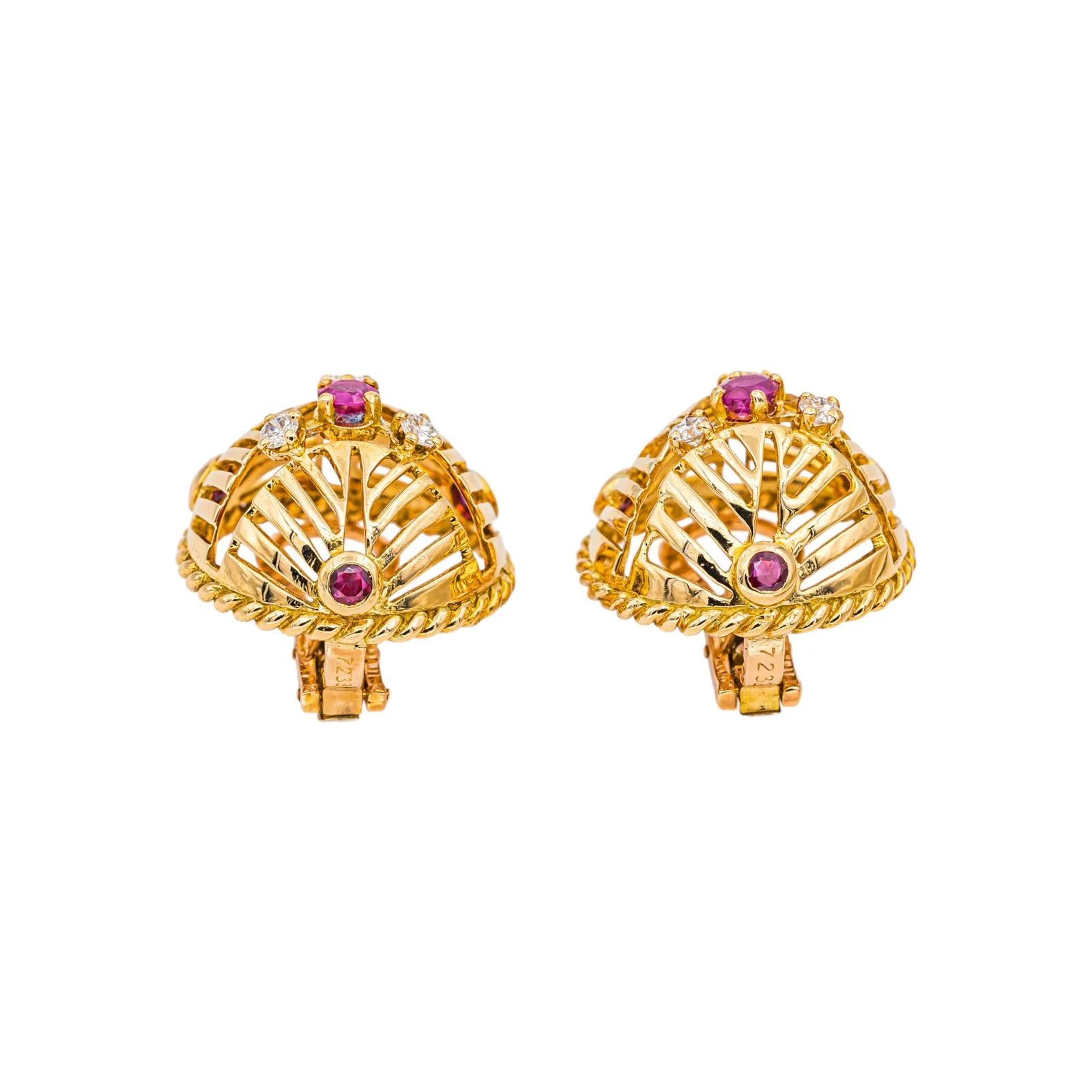 Gübelin Boucles d'oreilles Clips Or jaune Rubis - Image 5