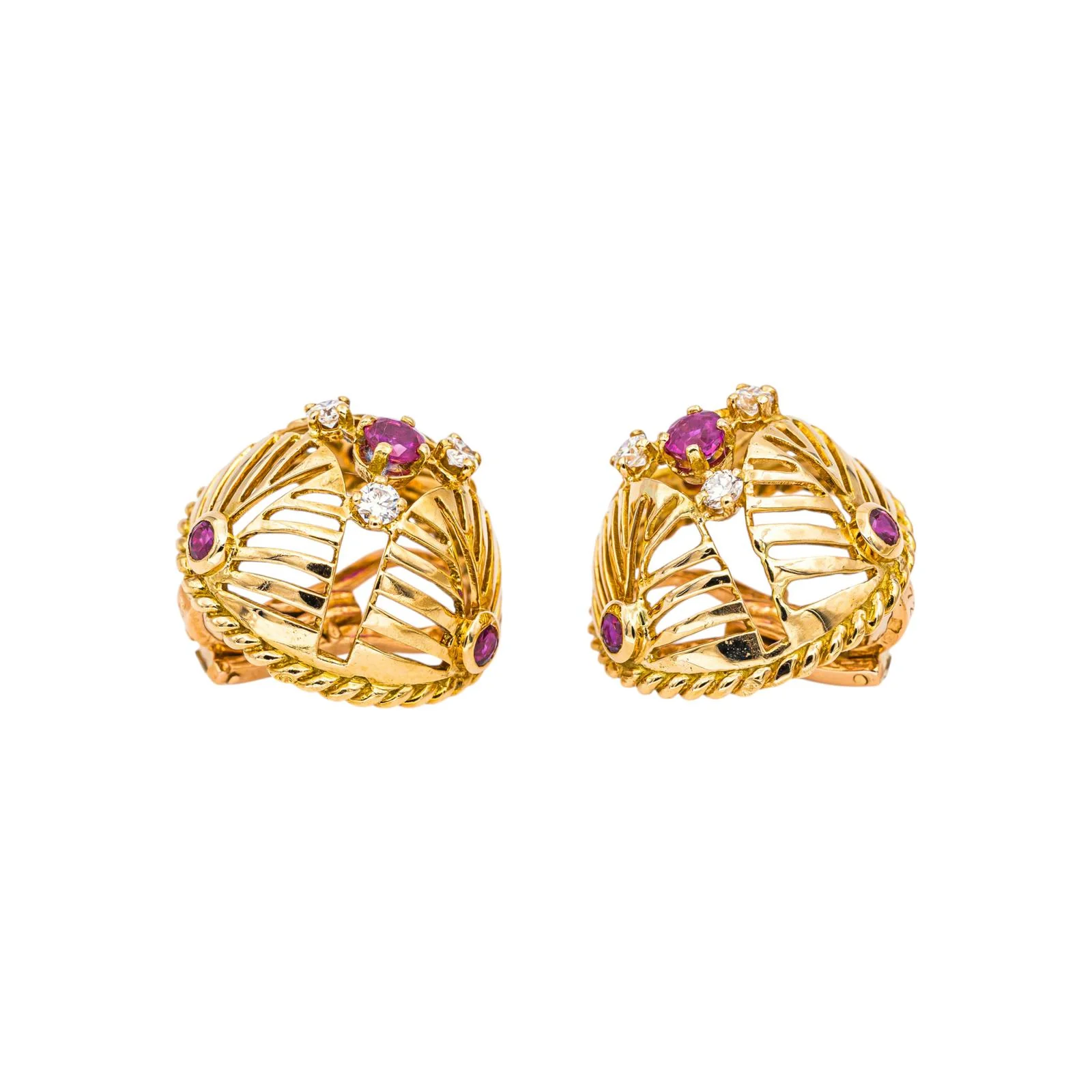 Gübelin Boucles d'oreilles Clips Or jaune Rubis - Image 6
