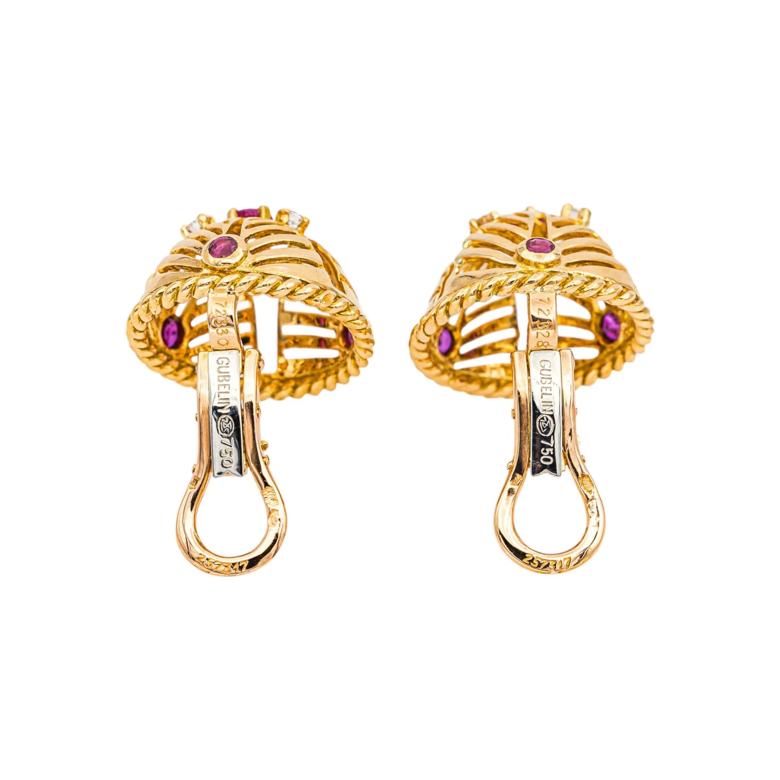 Gübelin Boucles d'oreilles Clips Or jaune Rubis - Image 8