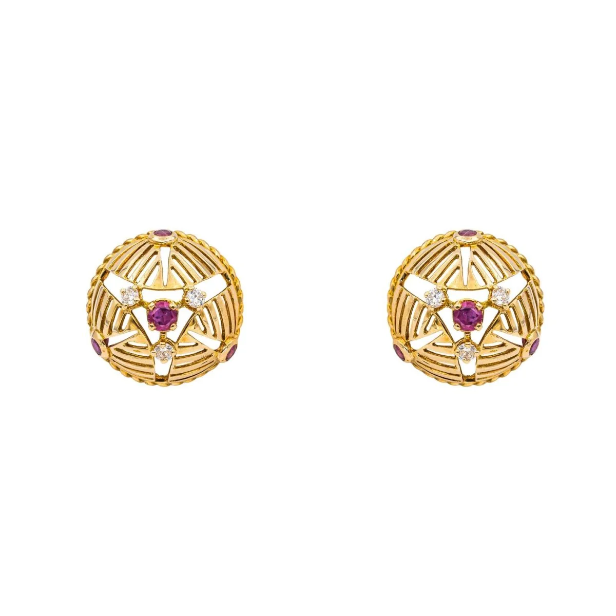 Gübelin Boucles d'oreilles Clips Or jaune Rubis - Image 9
