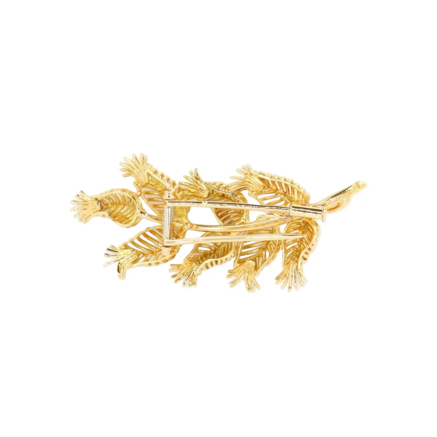 GUBELIN Broche feuille or rubis émeraudes - Image 6