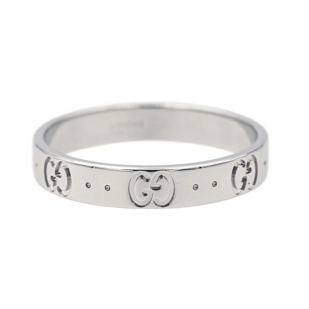 Bague Bandeau GUCCI "Fine Icon" en or blanc