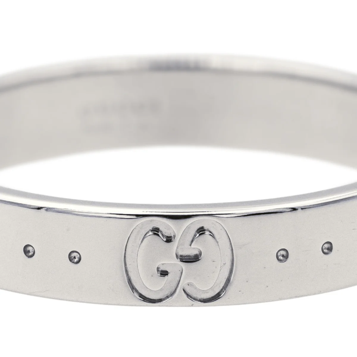 Bague Bandeau GUCCI "Fine Icon" en or blanc - Image 3