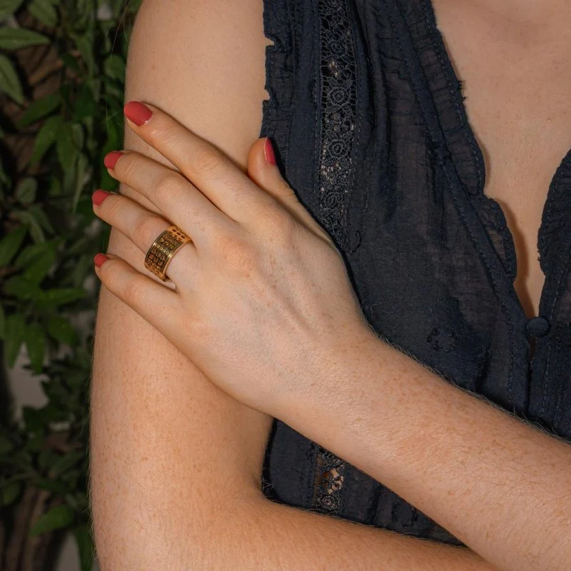 Bague Bandeau GUCCI en or jaune - Image 2