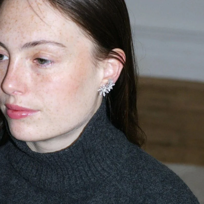 Boucles d'oreilles GUILLEMIN & SOULAINE pour FRED en or blanc, platine et diamants - Image 2