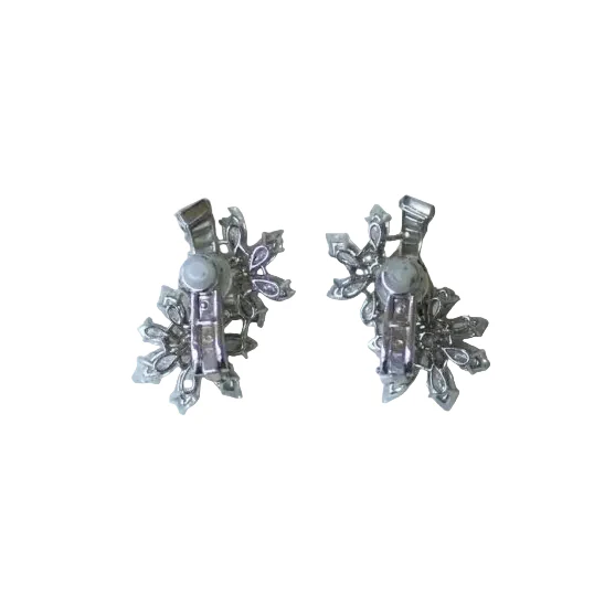 Boucles d'oreilles GUILLEMIN & SOULAINE pour FRED en or blanc, platine et diamants - Image 4