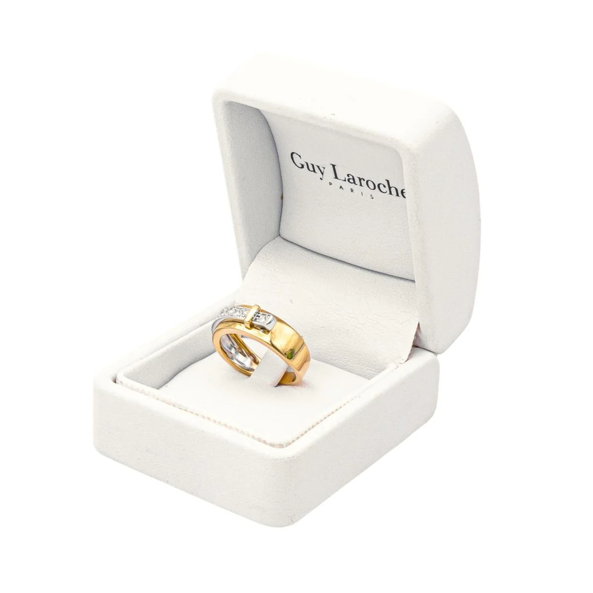 Bague Jonc GUY LAROCHE "Ceinture" en or jaune et diamants - Image 6