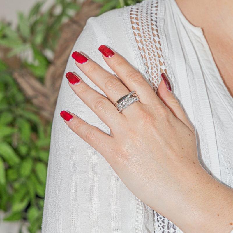 Bague GUY LAROCHE en Or blanc et Diamants - Image 2