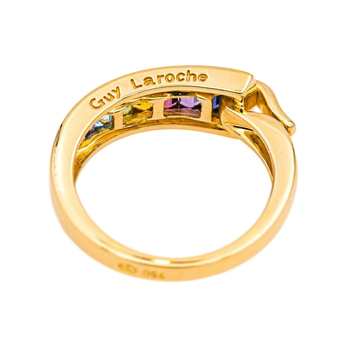 Bague Bandeau GUY LAROCHE en or jaune, améthyste, citrine, grenat, péridot et topaze - Image 7