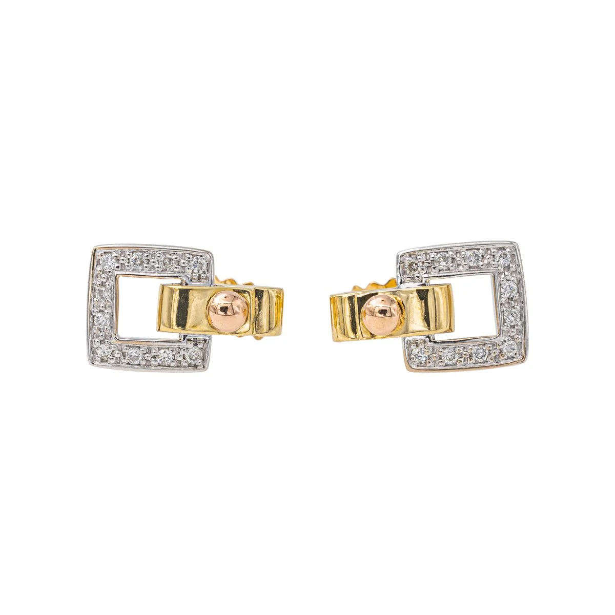 Boucle d'oreilles GUY LAROCHE en or jaune et diamant - Image 3
