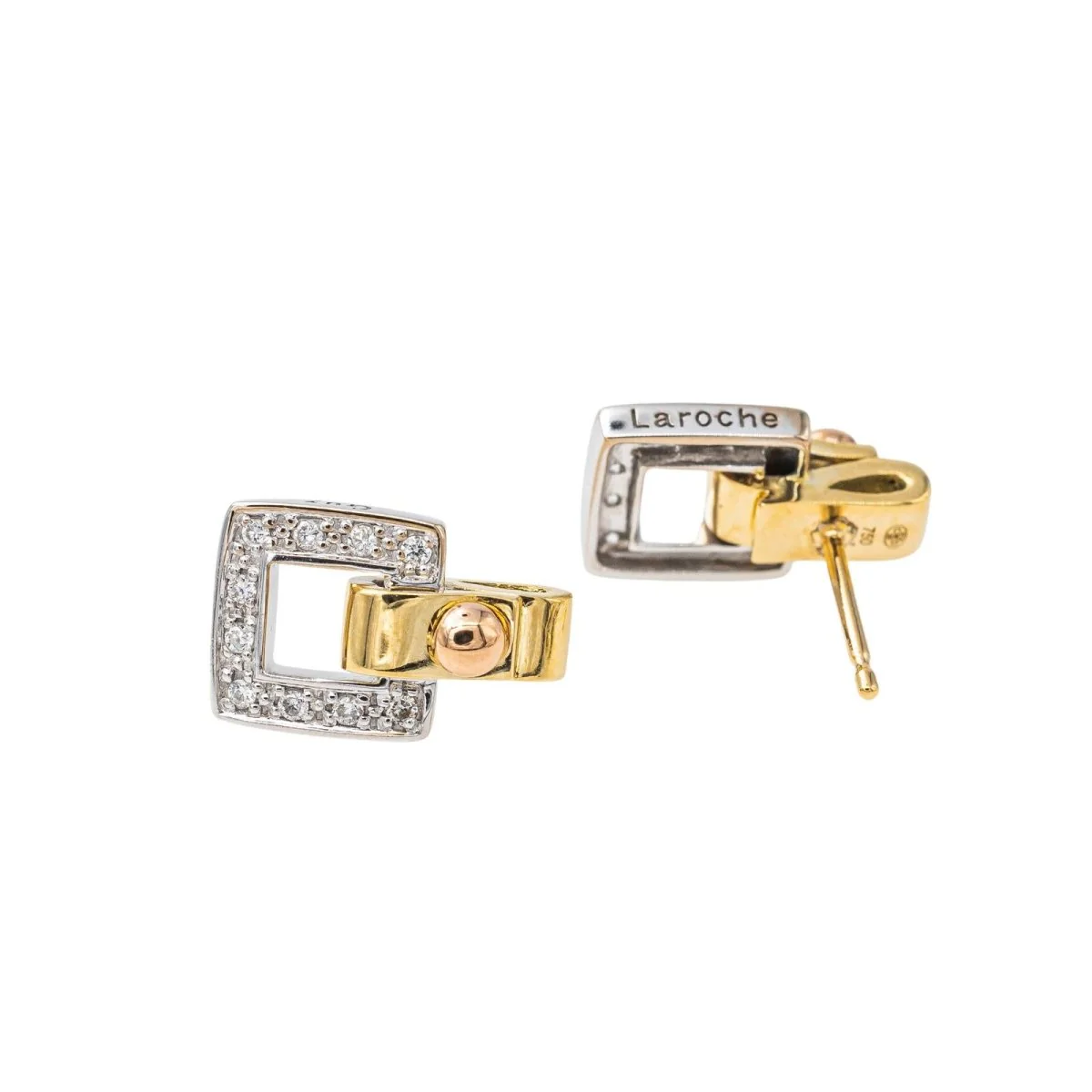 Boucle d'oreilles GUY LAROCHE en or jaune et diamant - Image 8