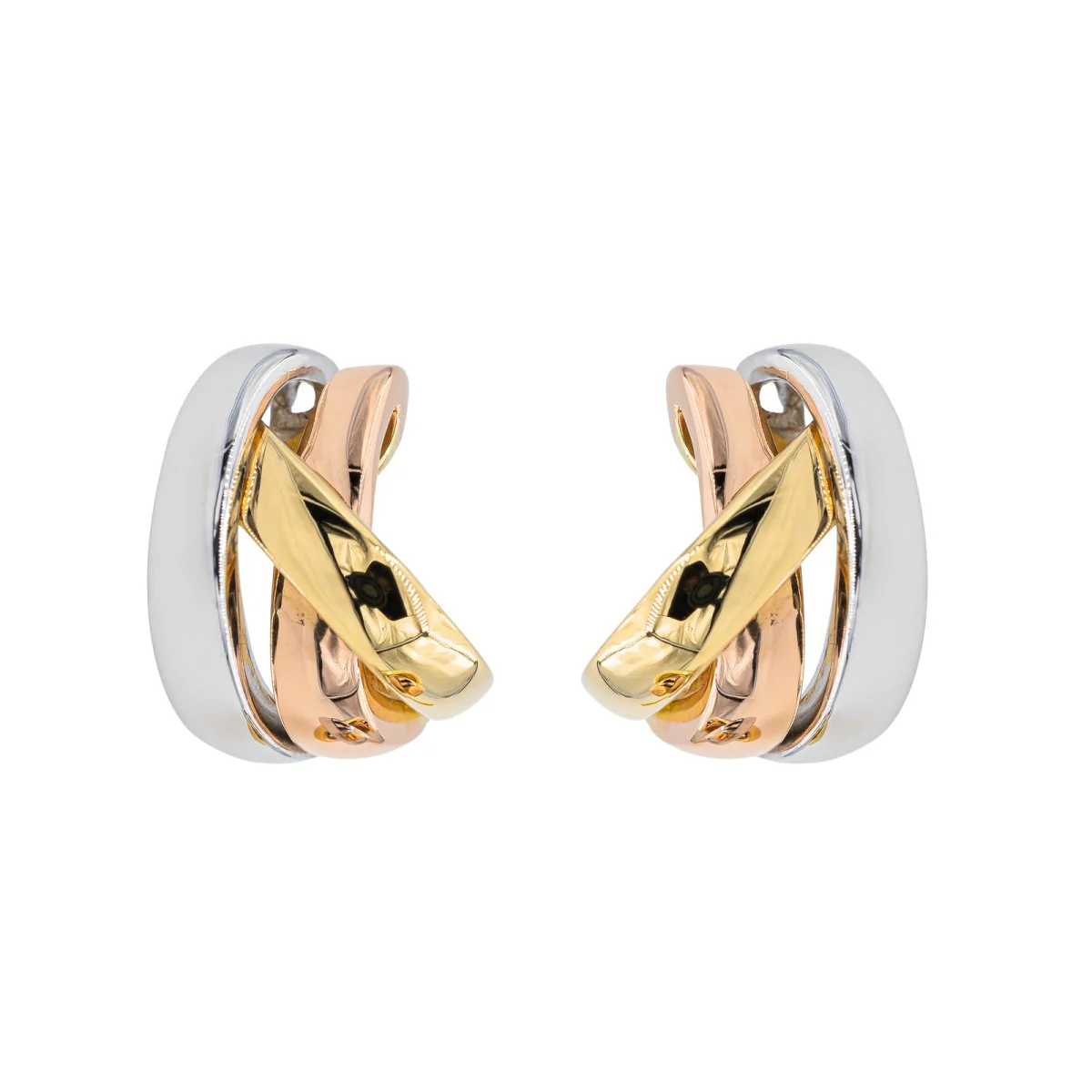 Boucles d'oreilles GUY LAROCHE Demi créoles trois ors