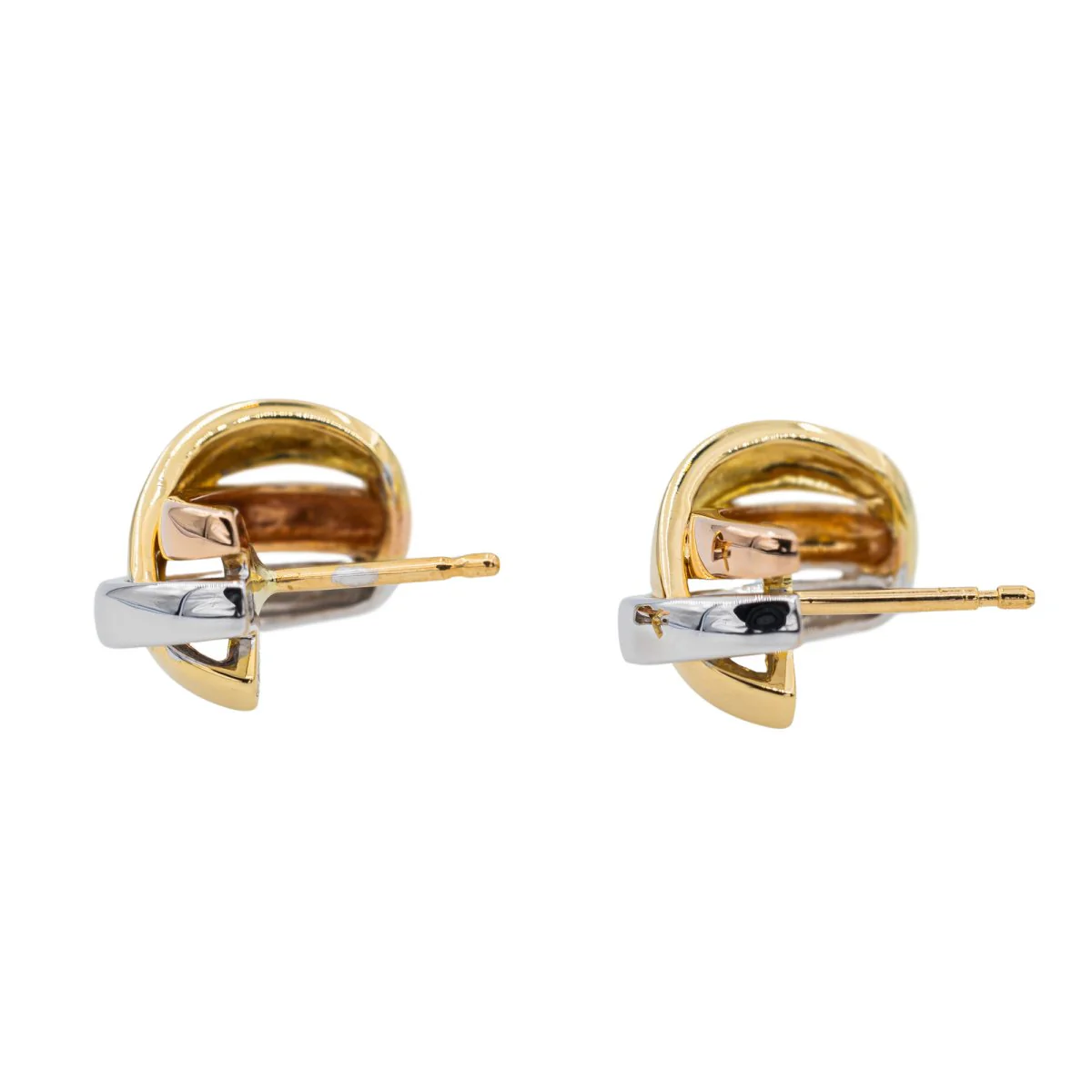 Boucles d'oreilles GUY LAROCHE Demi créoles trois ors - Image 6