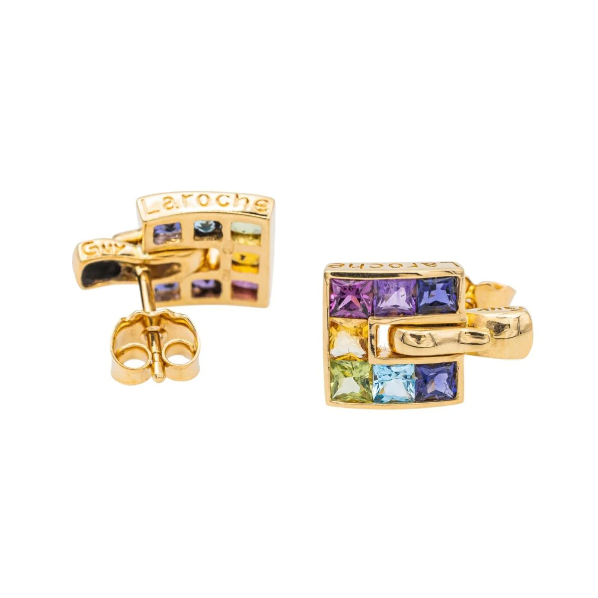 Boucles d'oreilles Guy Laroche Or Jaune avec Cordiérite - Image 3