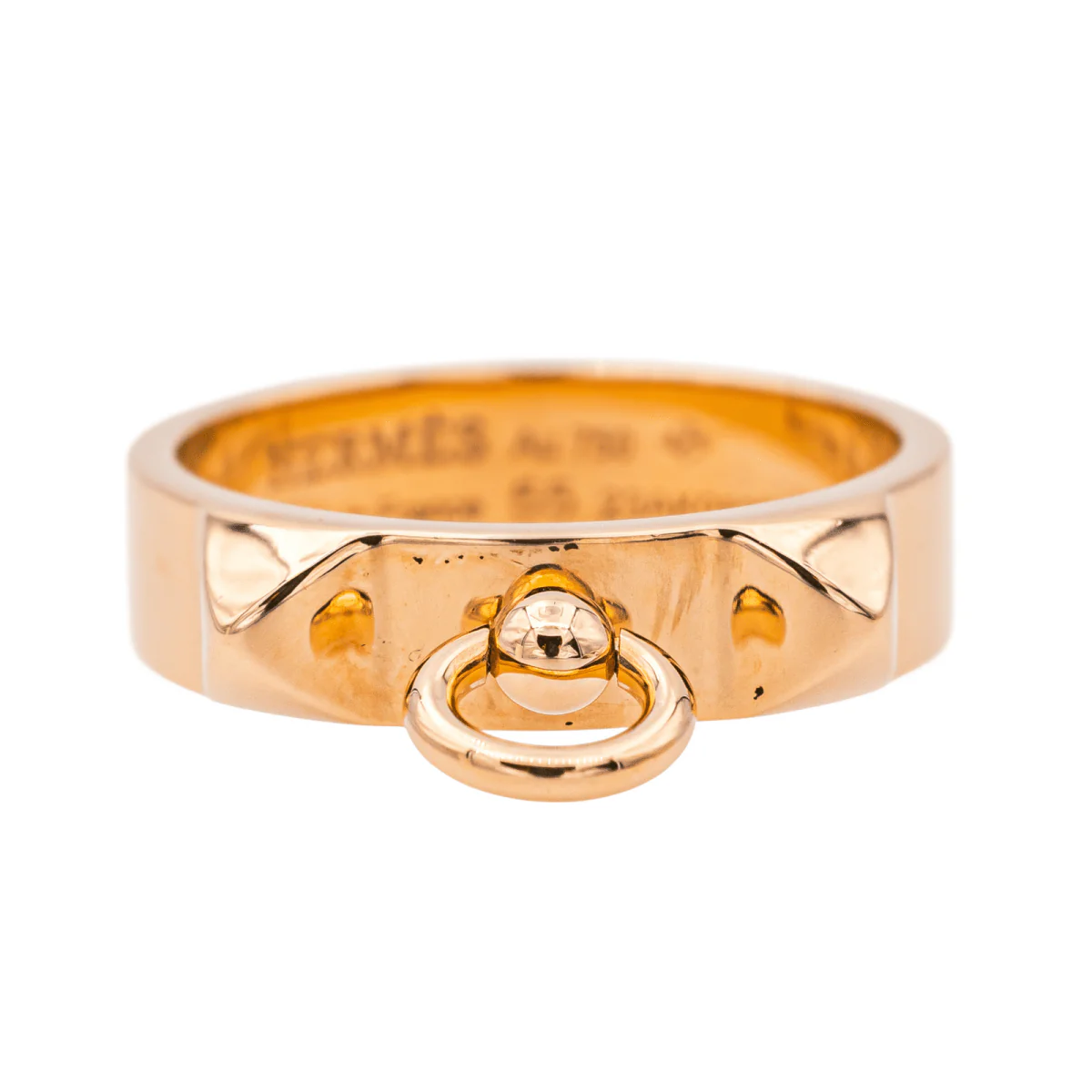 Bague Bandeau HERMÈS "Collier de Chien" en or rose