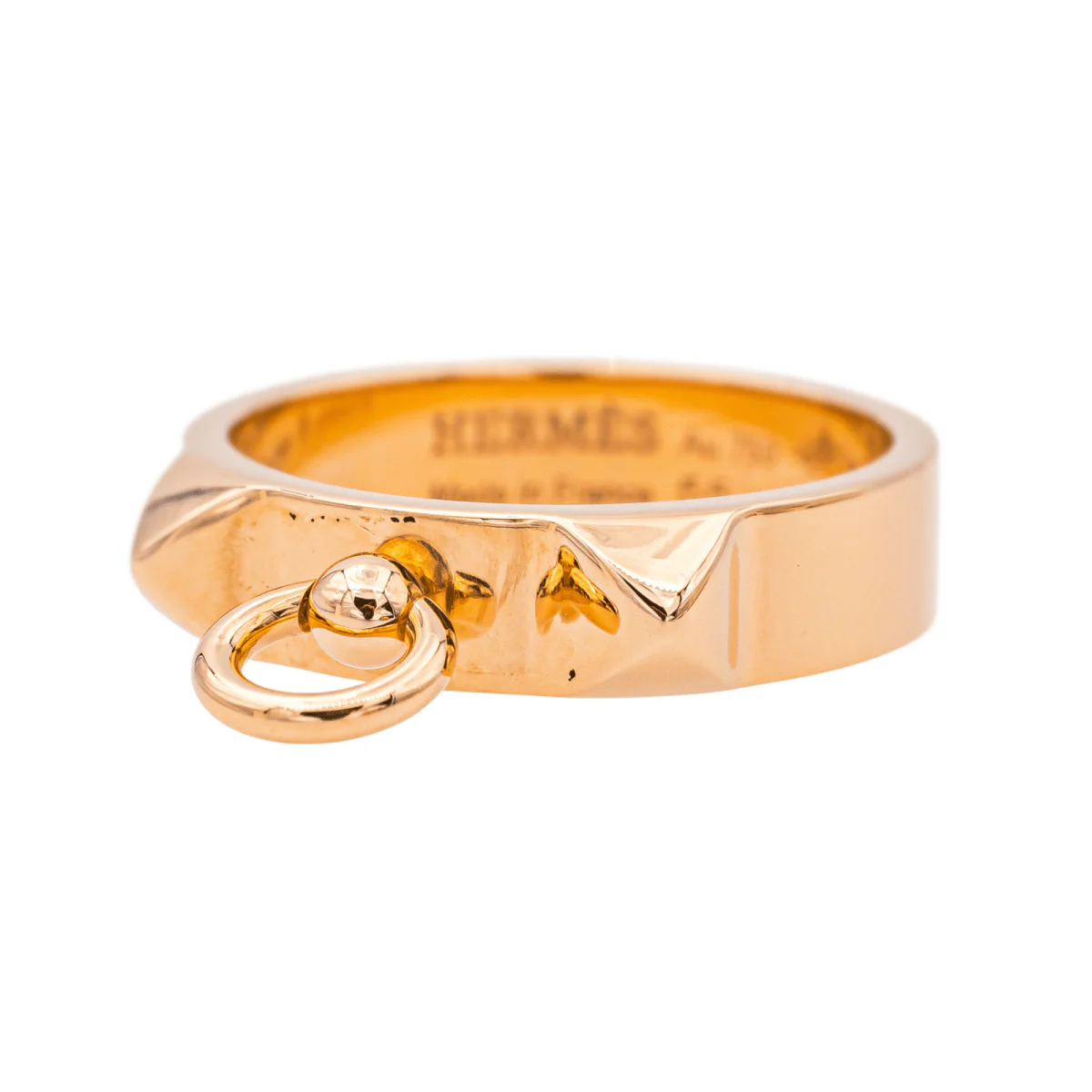 Bague Bandeau HERMÈS "Collier de Chien" en or rose - Image 3